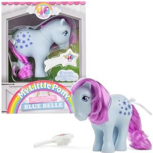 Basic Fun My Little Pony, Blue Belle Classic Pony, 35322, retro paardencadeaus voor jongens en meisjes, eenhoornspeelgoed voor jongens en meisjes vanaf 3 jaar
