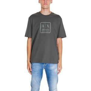 Emporio Armani Square A|x Armani Exchange Jersey T-shirt met logo Regular Fit Heavy T-shirt voor heren, Khaki (stad)