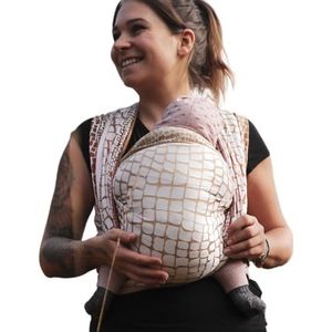 Hoppediz Babywikkeldoek voor pasgeborenen pasgeboren baby sjaal met geïllustreerde handleiding (mogelijk niet beschikbaar in het Nederlands) getest op schadelijke stoffen biokatoen Darwin crème 5,40 m
