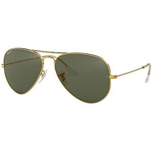 Ray-Ban Aviator Classic Rb3025 Zonnebril voor volwassenen, uniseks, Silber (003/32), 55 mm, goud, 55