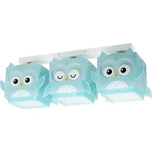 Dalber Plafondlamp voor kinderen, 3 lampen, kleine uil, dierenuil, kroonluchter voor de slaapkamer, kinderen, plafondlamp voor kinderen