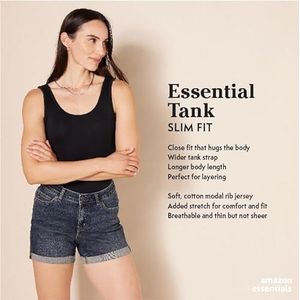 Amazon Essentials Tanktop voor dames, slim fit, licht camel, 2 stuks, maat S