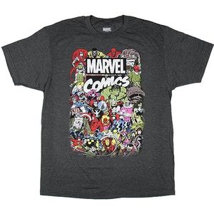 Marvel Comics Crew T-shirt voor heren, Donkergrijs