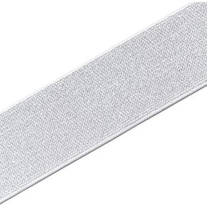 Prym Rubberen band kleur 50 mm wit zilver, Eén maat