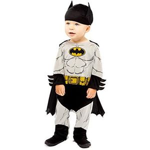 Amscan Amscan-9906708 Batman-kostuum Warner Bros voor baby's (6 - 12 maanden), kinderen, uniseks, 9906708, grijs