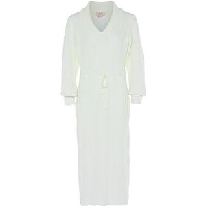 Aleva Jupe longue torsadée en tricot avec col et taille pour femme Blanc cassé Taille XL/XXL, Blanc cassé, XL