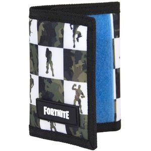 FORTNITE Multiplier Tri-Fold Portemonnee, uniseks, volwassenen, Zwart/Groen, 3-laags portemonnee