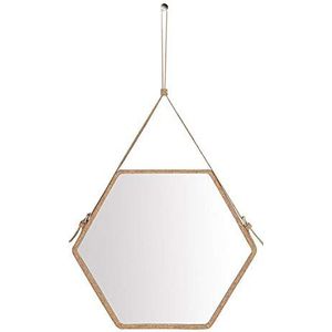 Homede EBI hangspiegel, zeshoekig, 54 x 47,5 x 3 cm, bruin