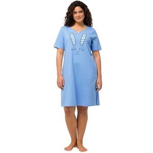 Ulla Popken Set van 2 T-shirts Big Bunny Nachthemd voor dames, Blauw