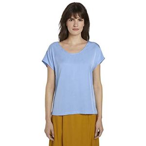 TOM TAILOR mine to five tencel blouse dames blouse, 11139 - Soft Charming Blauw