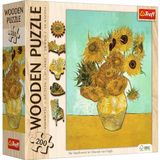 Trefl – Houten puzzel: zonnebloemen, Vincent van Gogh -200 elementen, houten puzzel, beroemde schilderijen, creatief entertainment voor volwassenen en kinderen vanaf 9 jaar