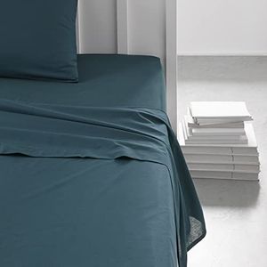 Today Essential - Bedlaken voor tweepersoonsbed, 240 x 300 cm, katoen, effen, blauw
