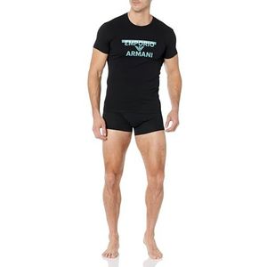 Emporio Armani Emporio Armani Megalogo heren T-shirt + trunk ondergoed heren (1 stuk), zwart.