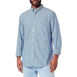 GANT Reg Poplin Stripe Shirt Klassiek Gestreept Herenoverhemd, College Blauw