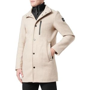 TOM TAILOR 1037349 wollen herenjas, 32520 - Beige Brown Wool Structuur