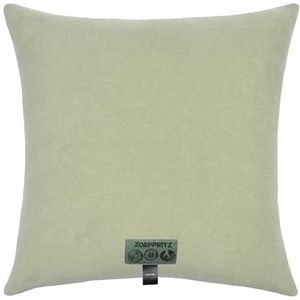 Zachte fleece kussensloop - Fleece kussensloop met haaksteek - Zachte kussensloop - 40 x 40 cm - 620 melkachtig groen - Van 'zoeppritz since 1828', 702291-620x-50x50