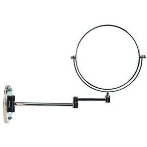 TUKA Make-upspiegel, 10 x vergroting, Ø 20 cm, zonder boren of met boren, opvouwbare badkamerspiegel, dubbel gezicht, wandspiegel, draaibaar, scheerspiegel, verchroomd, TKD3107-10x