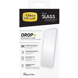OtterBox Alpha Glass iPhone 14 Pro Max displaybeschermfolie gehard glas krasbescherming valbestendig tot 90 cm antimicrobiële bescherming