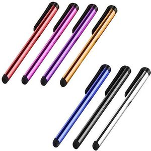 Dunne stylus van aluminium voor Samsung Galaxy A80 Smartphone, tablet, universeel, 5 stuks (rood)