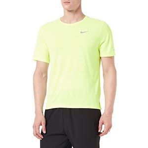 Nike M NK DF Miler Top SS T-shirt voor heren, Volt/reflecterend zilver