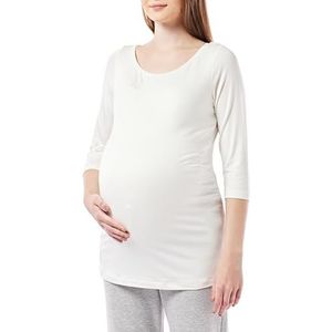 Dagi T-shirt de maternité à manches trois-quarts et col rond pour femme, ecru, M