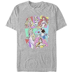 Disney T-shirt unisexe Princesses Neon Pop Organic à manches courtes, Mélange de gris., S