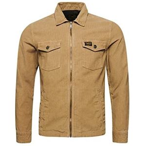 Superdry Vintage Micro Cord Overhemd Trainingspak voor heren, Canyon Sand Brown