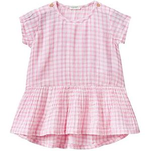 United Colors of Benetton Baby meisje jurk roze geruit patroon 901 56, Roze geruit patroon 901