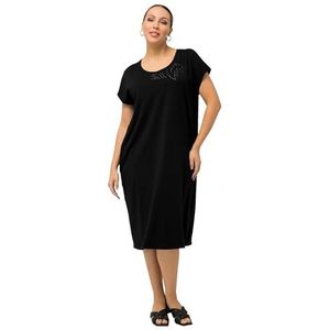 Ulla Popken Jersey jurk dames jurk, zwart.