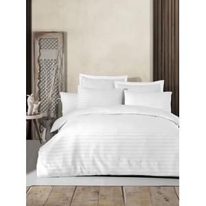 Nuit Des Rêves Beddengoed voor tweepersoonsbed (200 x 200 cm), wit, 70% katoen/30% polyester, 2 kussenslopen (80 x 80 cm), machinewasbaar, elegante knoopsluiting