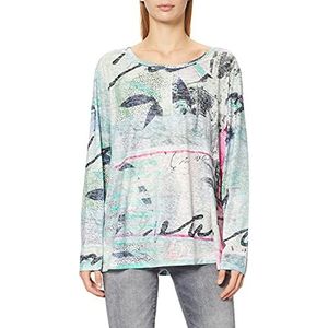 Taifun Dames shirt met lange mouwen en all-overprint, offwhite print