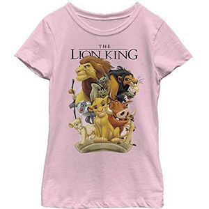 Disney Lion King Tall Cast Girl's Solid Crew Tee, roze, XS, Roze