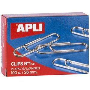 APLI Paperclips van metaal, 26 mm, 100 stuks