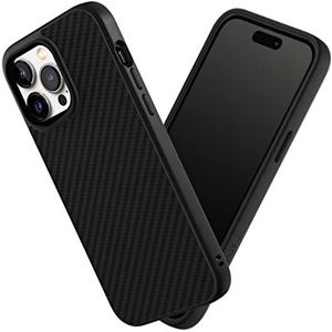 RHINOSHIELD Hoesje compatibel met [iPhone 14 Pro Max] | SolidSuit - dunne hoes met schokabsorberende technologie en premium matte afwerking - koolstofvezel
