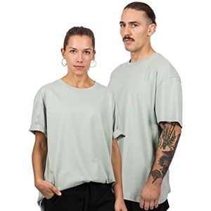 Blackskies Oversized Basic T-shirt met korte mouwen voor heren, saliegroen