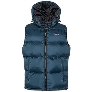 Schott NYC Vest, donsjack met capuchon, schot, uniseks, Staal Blauw