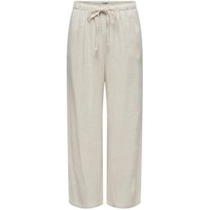 ONLY Onlsiesta Mw Pull-up Linen Bl Pant Pnt stoffen broek voor dames, grijs.