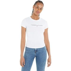 Tommy Hilfiger Tjw Slim Linear Tee Ss Ext S/S T-Shirts pour femme, White, 6XL Plus Tall
