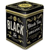Nostalgic-Art Theedoos Retro zwart - cadeau-idee voor de keuken, opslag van losse thee en theezakjes, vintage design, 100 g