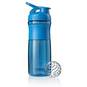 BlenderBottle Sportmixer Tritan drinkfles met blenderBall, geschikt als proteïneshaker, eiwitshaker, waterfles of voor fitnessshakes, BPA-vrij, schaalverdeling tot 760 ml, 820 ml, cyaan blauw