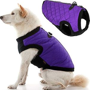 GOOBY : Gewatteerd vest met ruitpatroon, modieus, voor honden, rekbaar op de borst