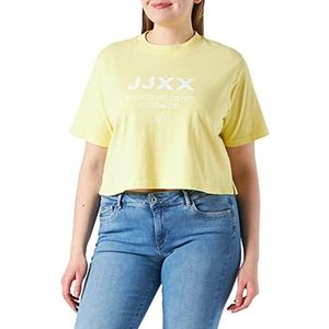 Jack & Jones Jjxx Jxbrook SS Relaxed Vint Tee Sn T-Shirt Dames Elfin Geel Details: wit glanzend Cali 1, S, Elfin geel Details: wit glanzend Cali 1