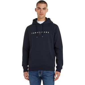 Tommy Hilfiger Tjm Reg Linear Logo Hoodie Ext Hoodie Heren, Donker Navy Blauw