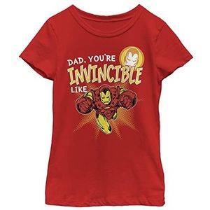 Marvel Classic Invincible like Dad Girls T-shirt, korte mouwen, rood, M, Rood