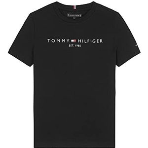 Tommy Hilfiger Essential Tee S/S, essentiële T-shirt, uniseks, voor kinderen (1 stuk), zwart.