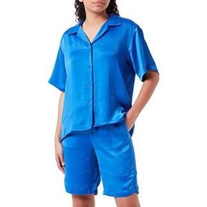 Jack & Jones Jjxx Jxlisa SS Comfort Satin T-Shirt Sn Blouse Dames, Blue Iolite