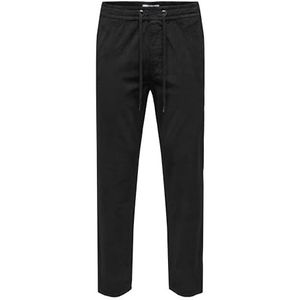 ONLY & SONS Onslinus Tap Corduroy 0185 stoffen broek voor heren, zwart.