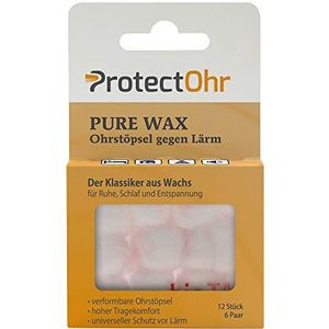 ProtectOhr - Écouteurs Pure Wax, 12 bouchons d'oreille, bouchons d'oreille souples déformables contre le bruit, adaptés à toutes les tailles d'oreille, boîte de rangement incluse, rose