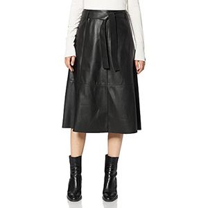 APART Fashion Imitatie imitatieleer rok rok, zwart, normale femme, zwart, één maat, SCHWARZ