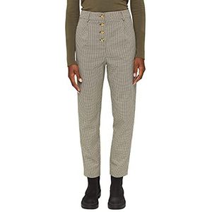 ESPRIT Geruite broek en knoopsluiting, Donkere Khaki